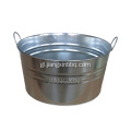 Cubo de xeo de churrasco oval de champaña galvanizado